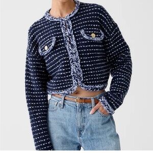 Jcrew Cropped Blazer Alpaca Blend Small